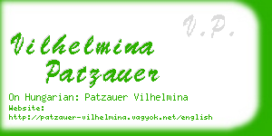 vilhelmina patzauer business card